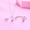 Collar y anillo de unicornio para niños y adultos, joyería navideña mágica, diseño encantador de poni unicornio, regalo ideal para fiestas y cumpleaños, accesorios duraderos y atractivos.